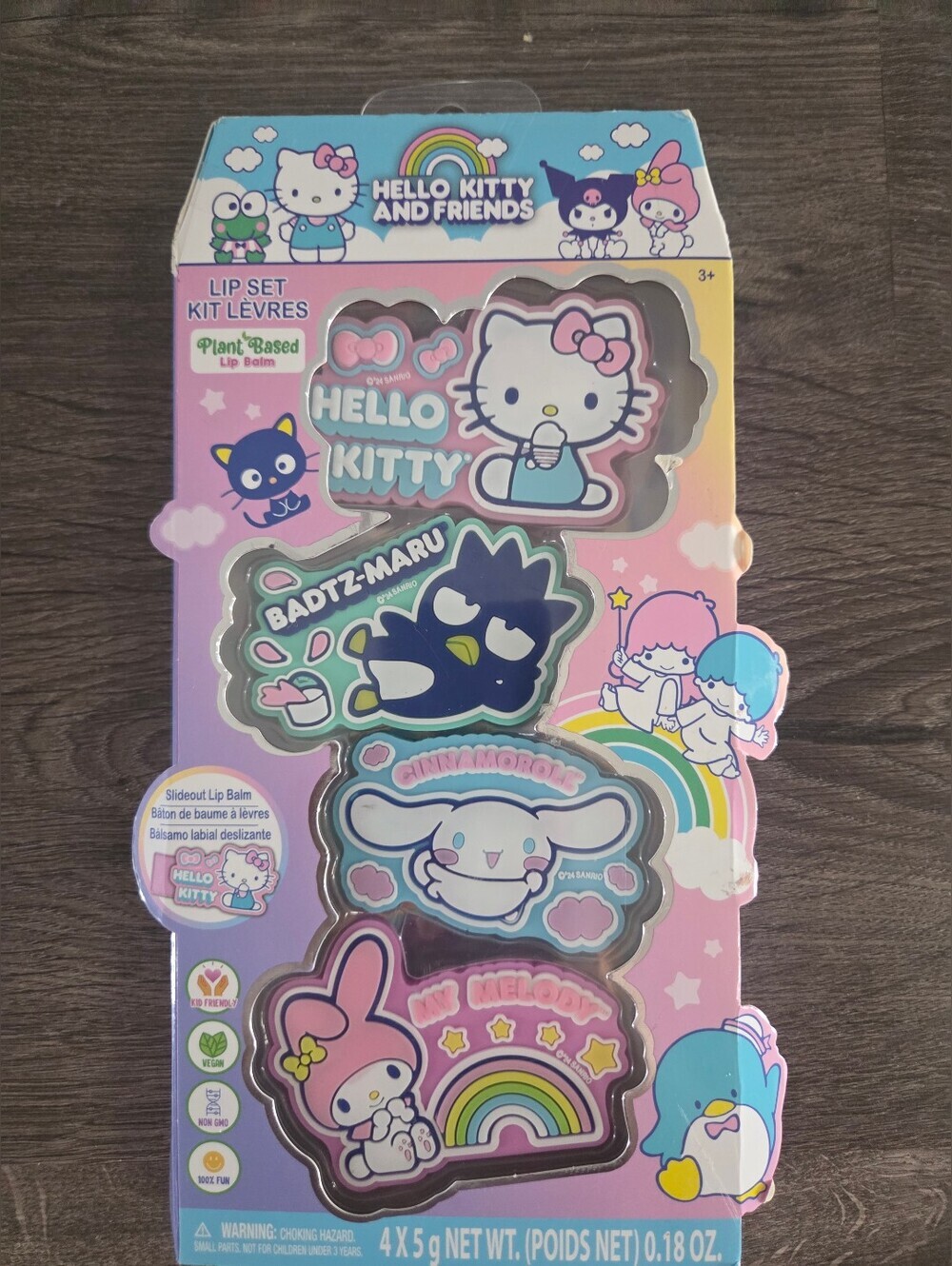 Hello Kitty & Friends Plant Based Lip Balm Set - NEW